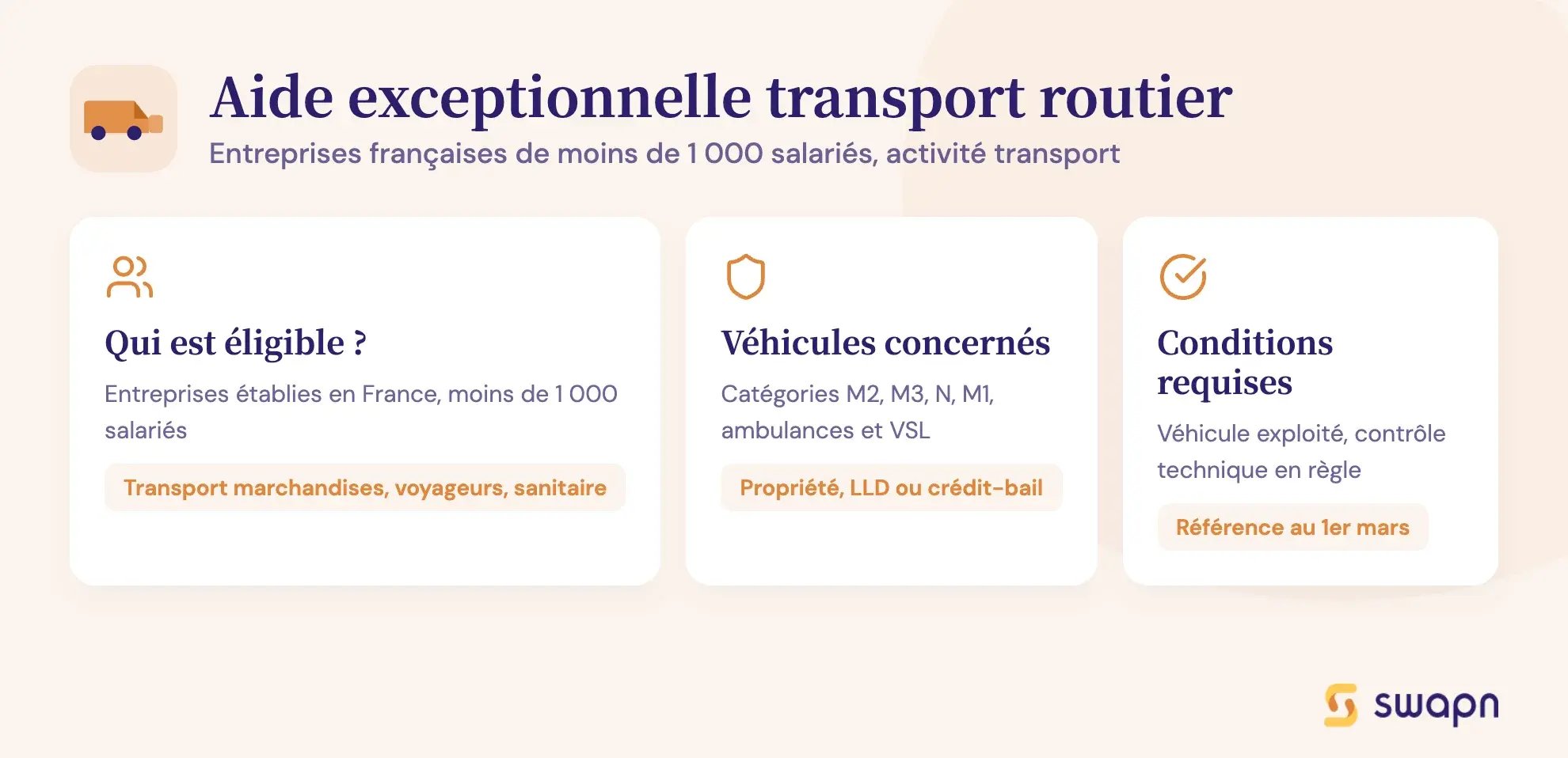 Aide exceptionnelle transport routier
