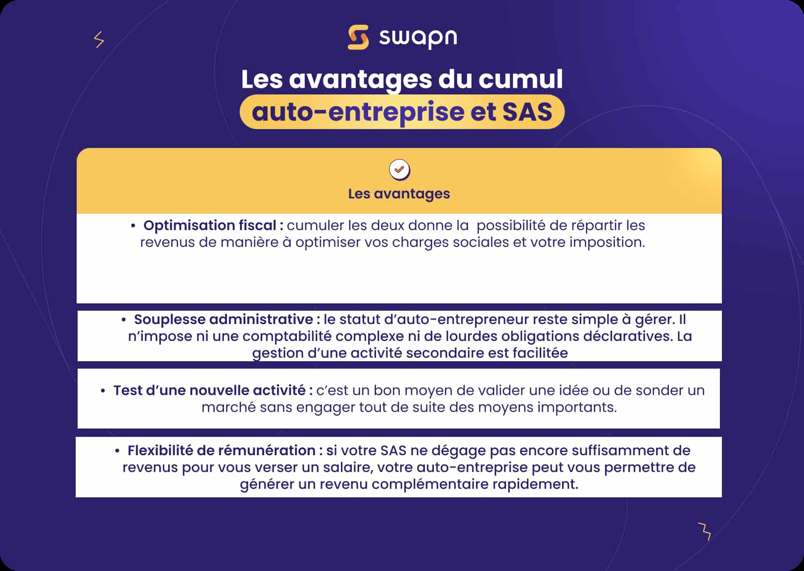 Avantages du cumul SAS et auto-entreprise