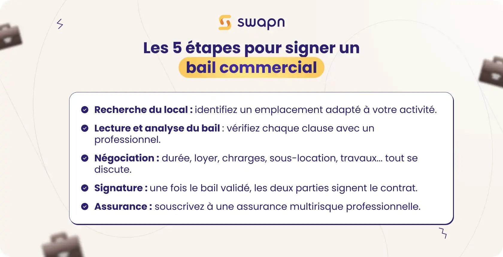 Les 5 étapes pour signer un bail commercial