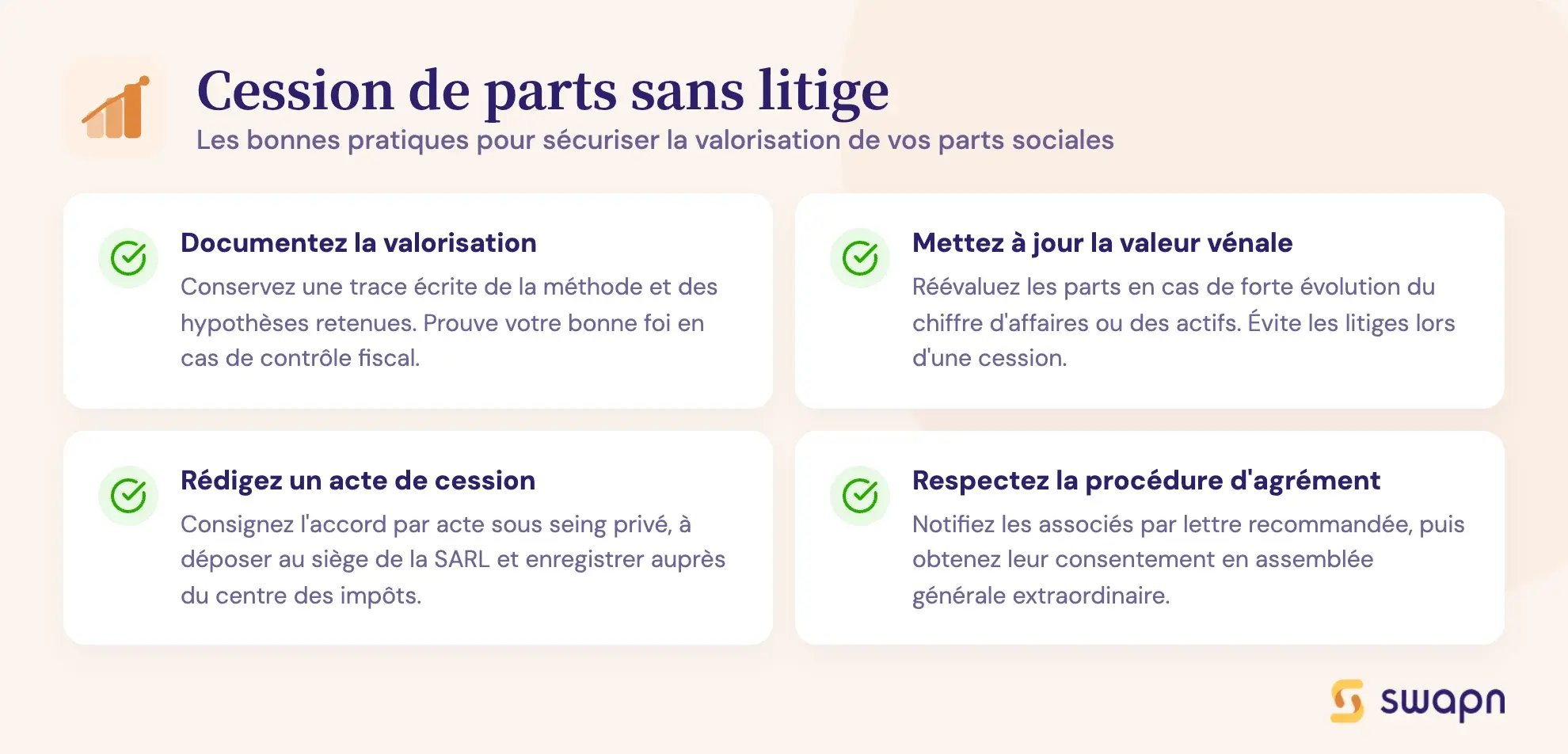 Cession de parts sans litige