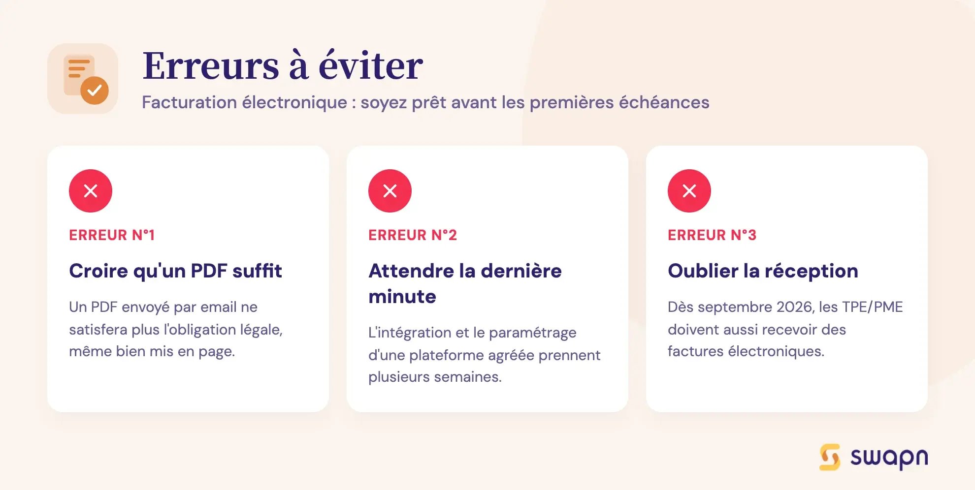 Erreurs à éviter