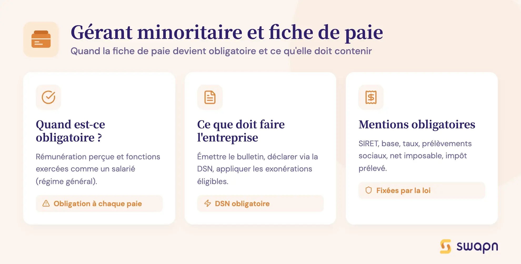 Gérant minoritaire et fiche de paie