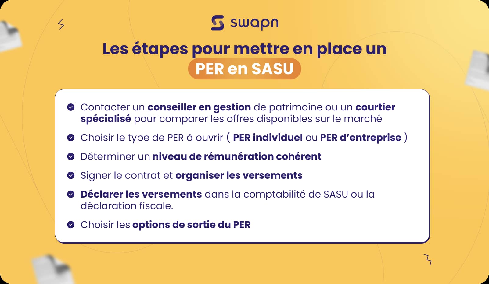 Les étapes pour mettre en place un PER en SASU (1)