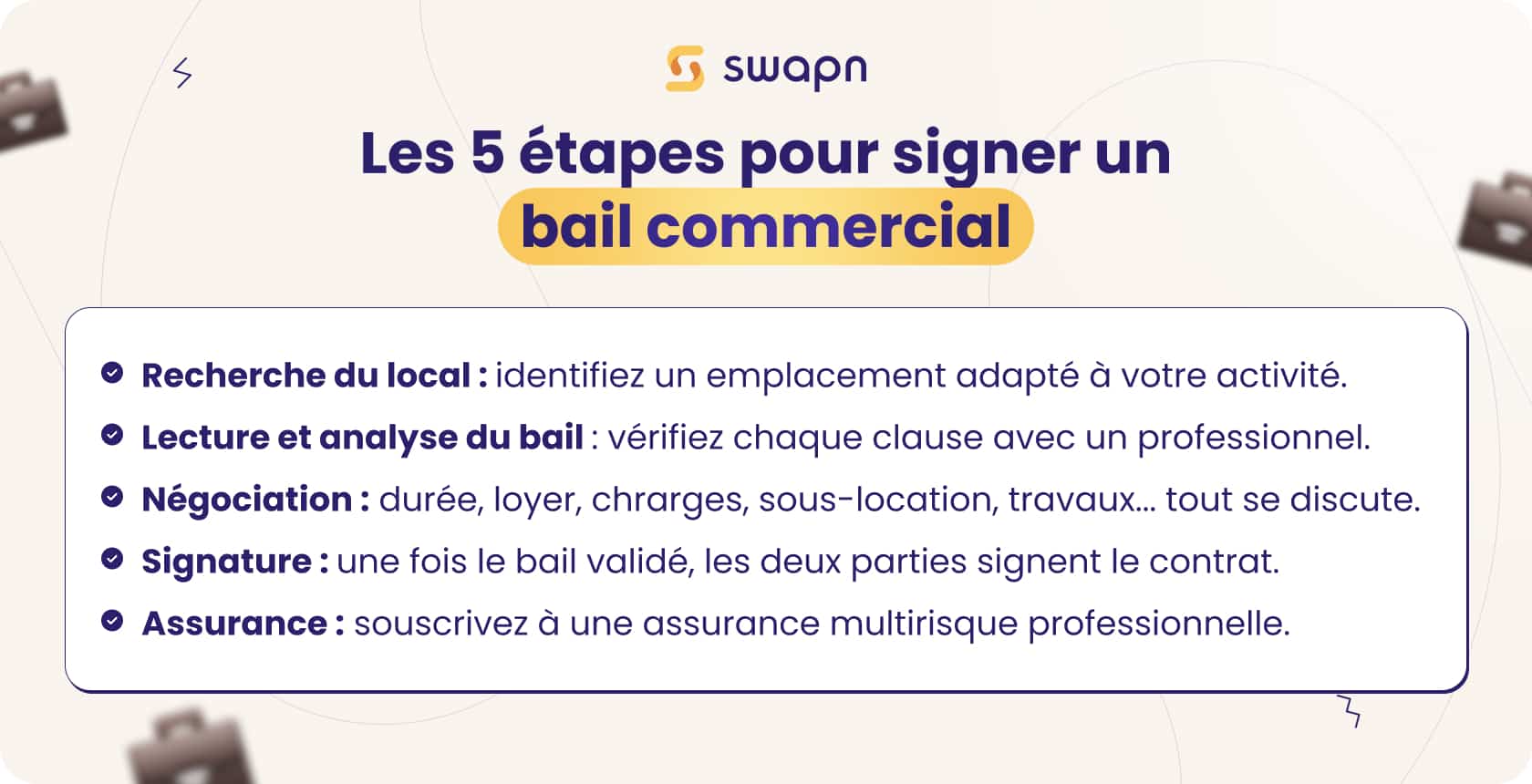 Les étapes pour signer un bail commercial