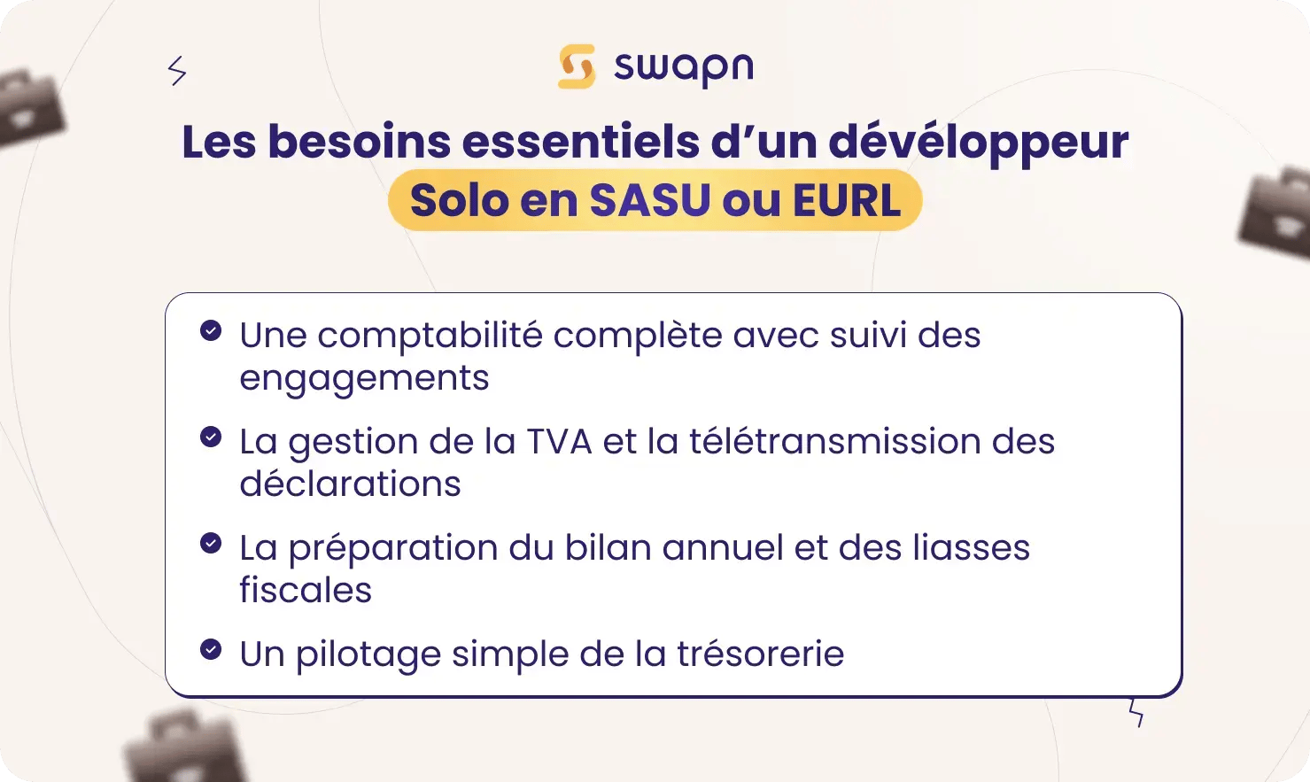 Les besoins essentiels dun développeur solo en SASU ou EURL
