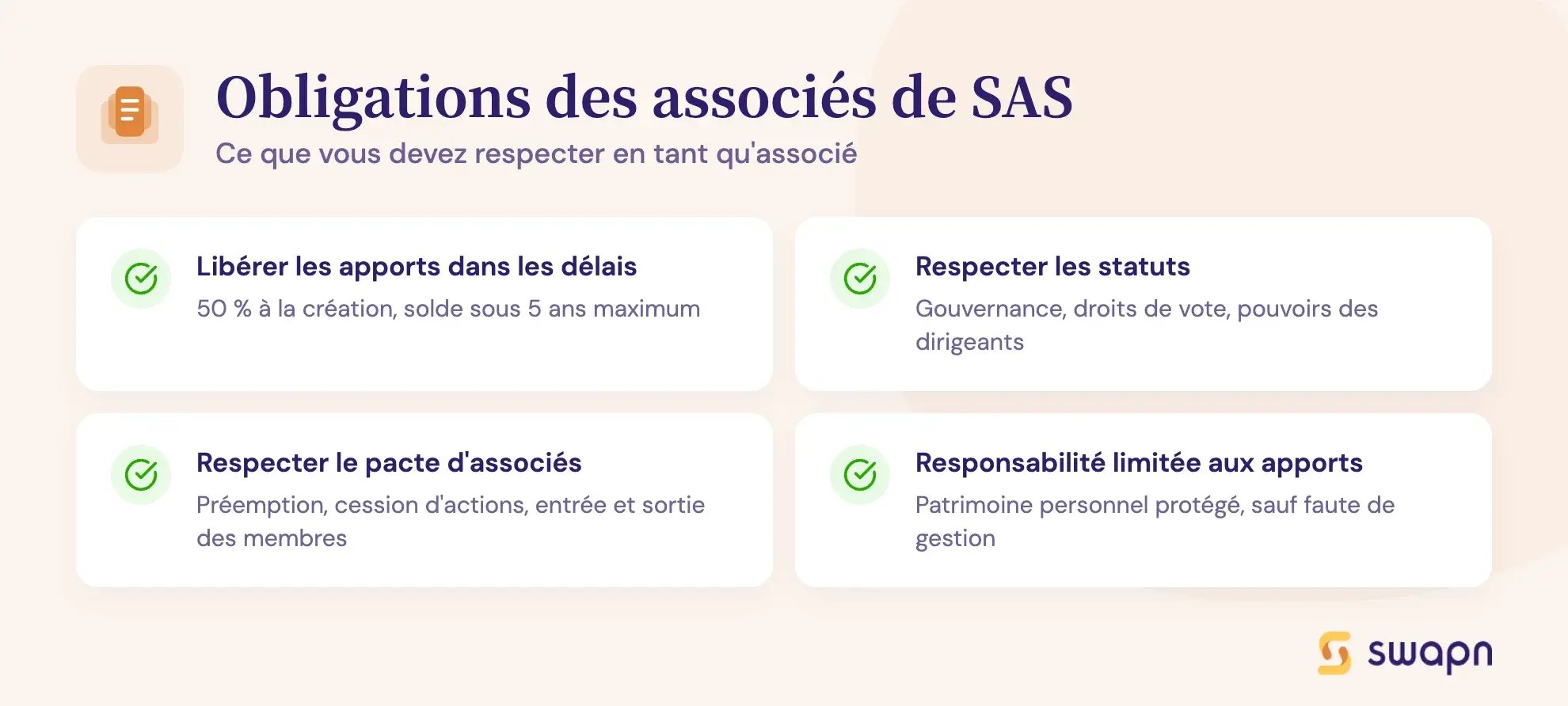 Obligations des associés de SAS