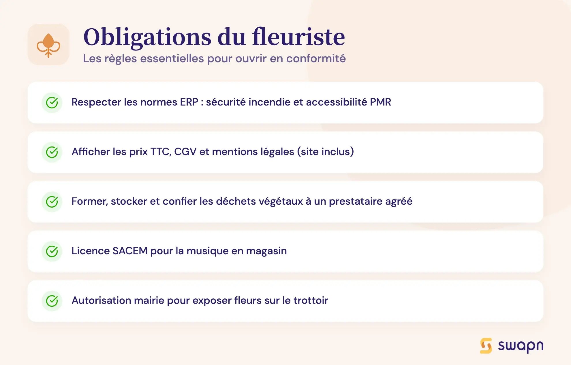 Obligations du fleuriste
