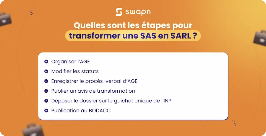 Quelles sont les étapes pour transformer une SAS en SARL