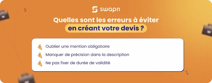 Quelles sont les erreurs à éviter en créant votre devis