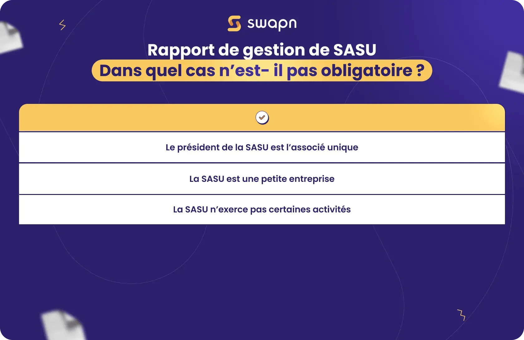 Rapport de gestion de SASU