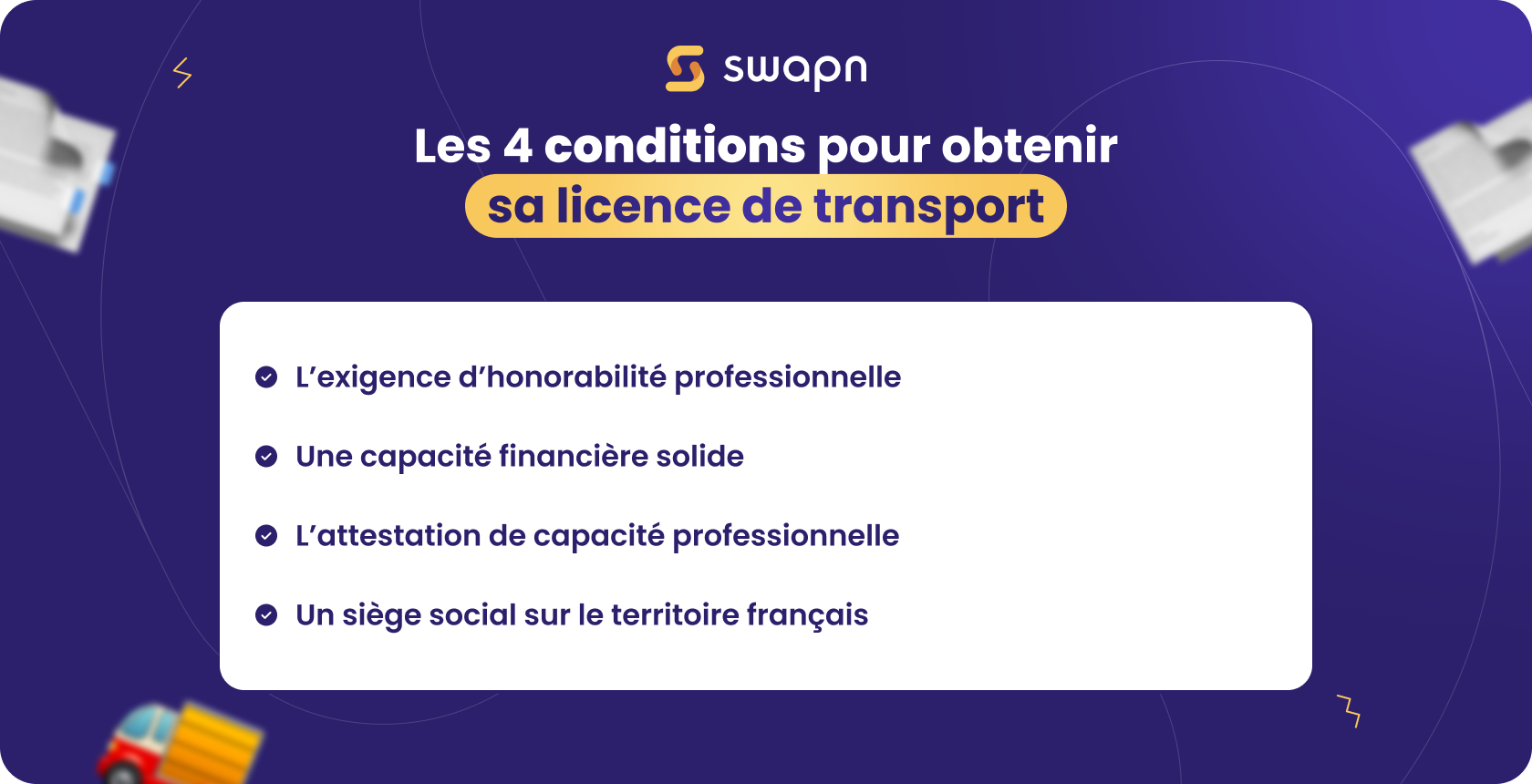 Infographie - Conditions licence de transport