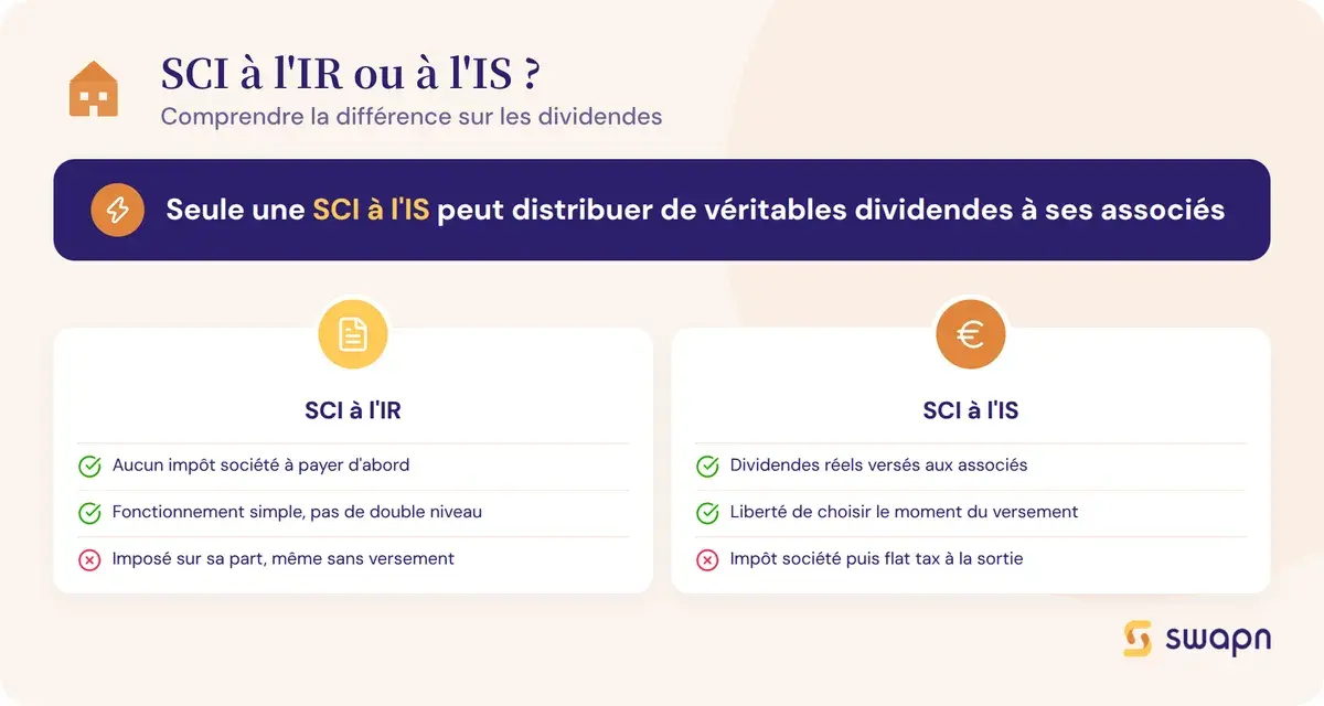 Bien choisir entre SCI à l'IR et SCI à l'IS pour les dividendes