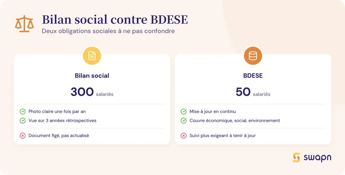 Bilan social contre BDESE