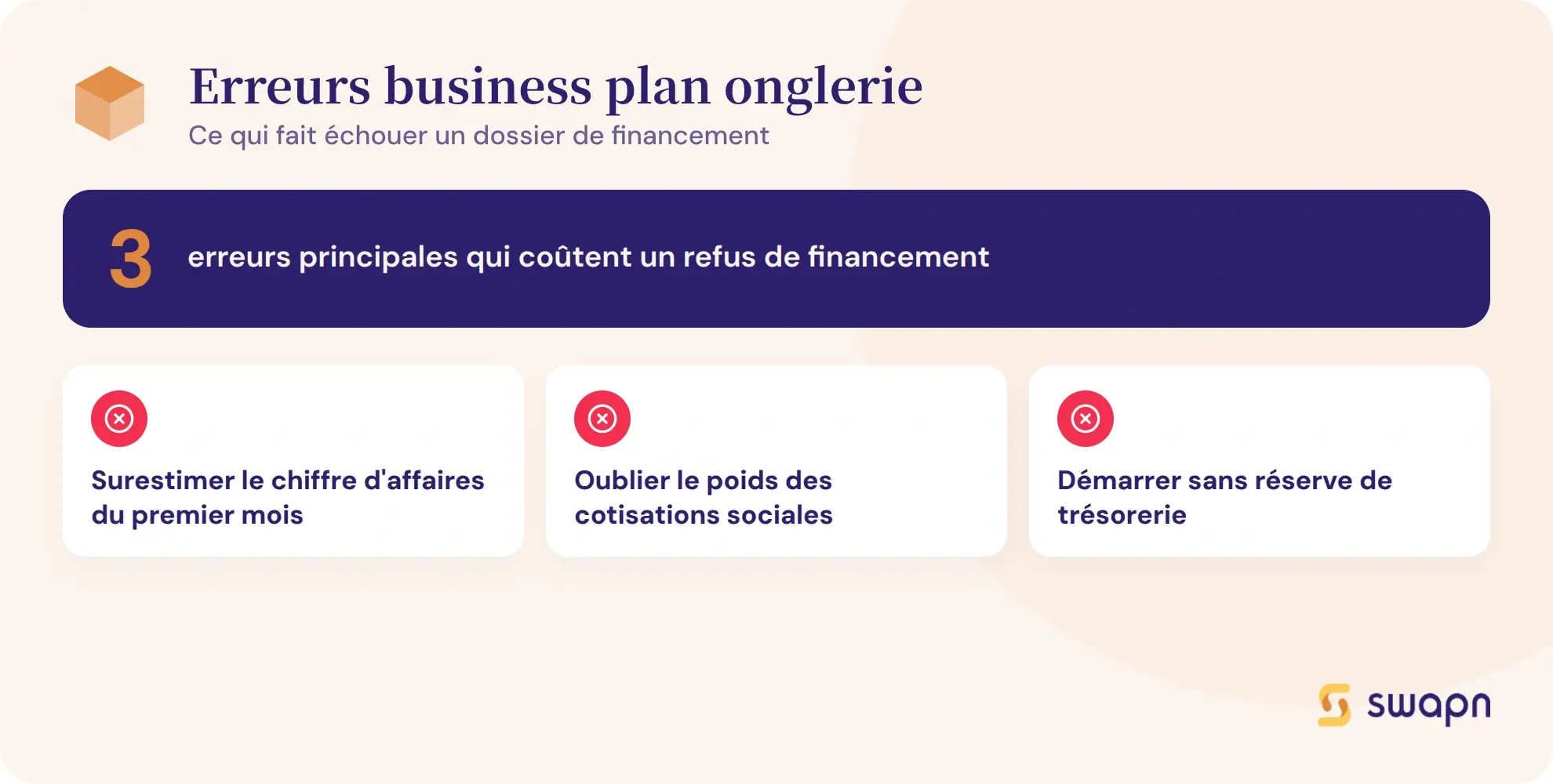 Erreurs qui plombent un business plan d'onglerie