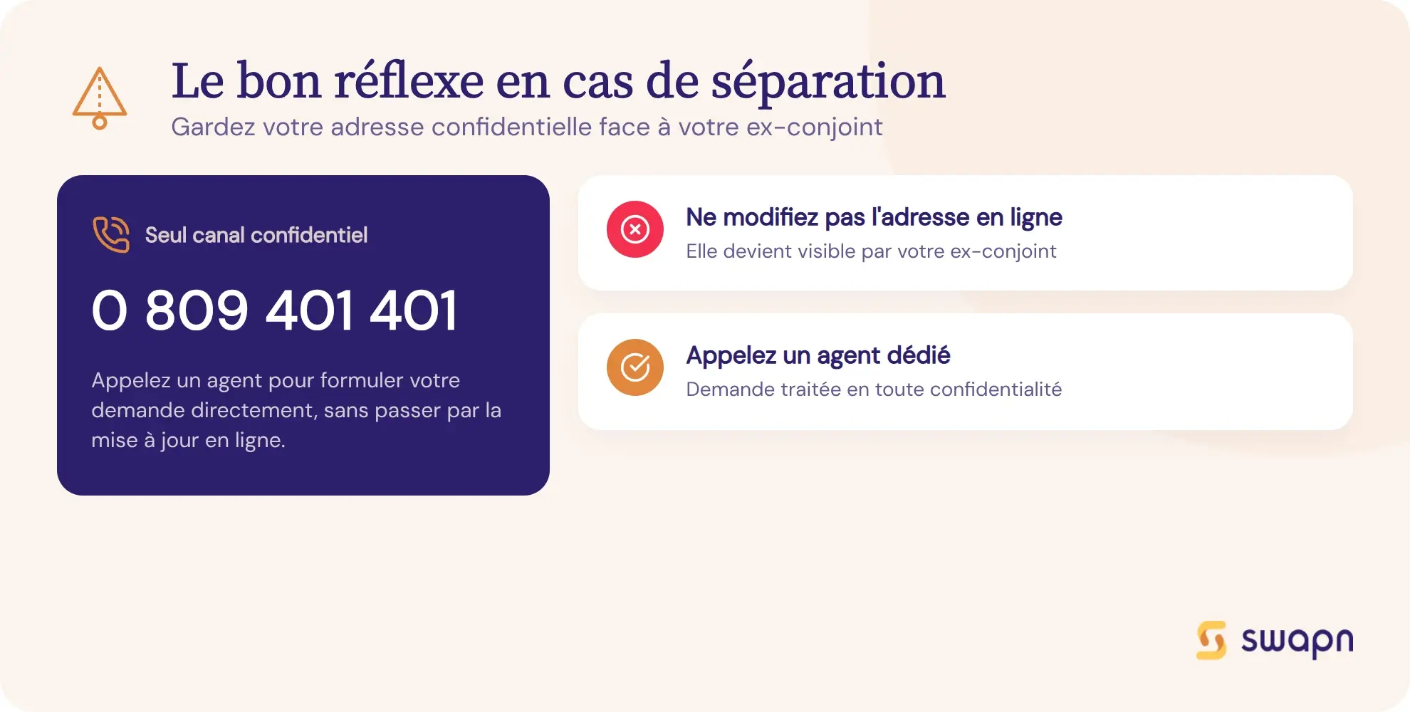 Le bon reflexe en cas de separation