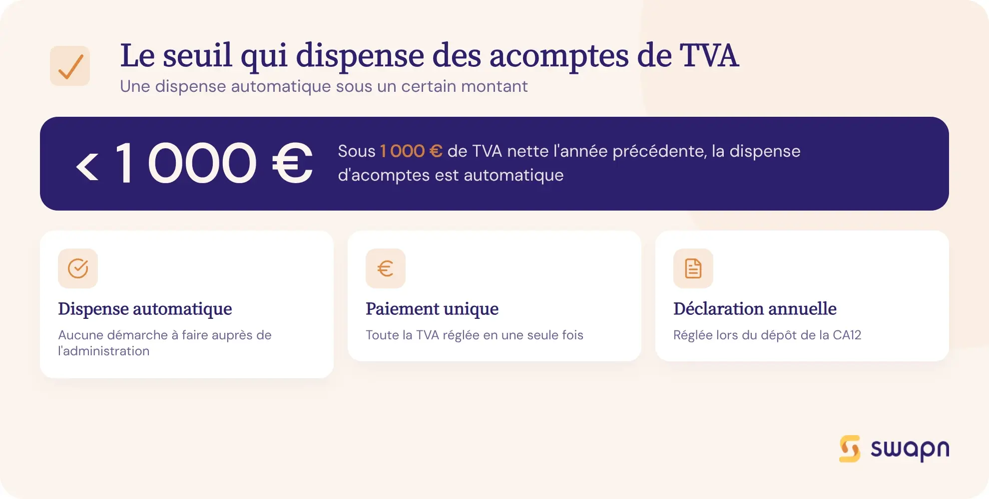 Le seuil qui dispense de payer des acomptes de TVA