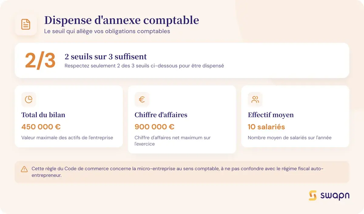Le seuil qui dispense une entreprise d'annexe comptable