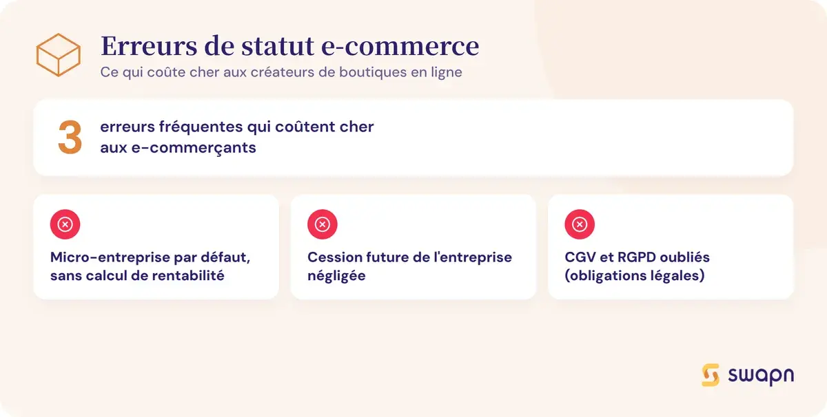 Les erreurs à éviter dans le choix du statut e-commerce