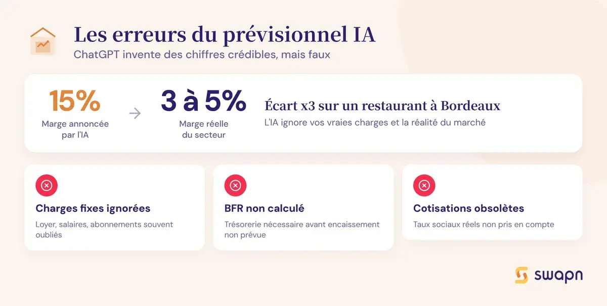 Les erreurs courantes du prévisionnel financier généré par IA