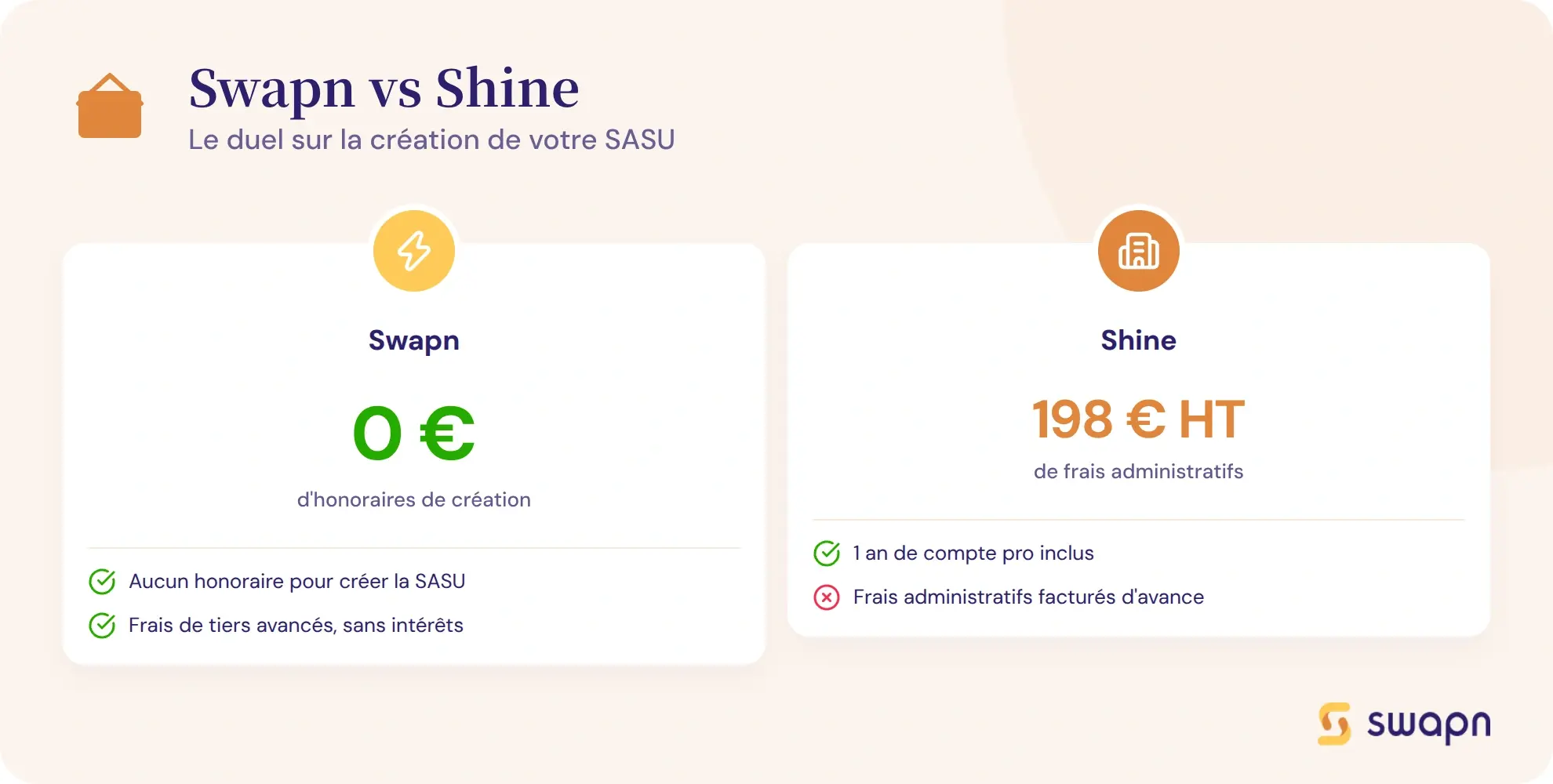 Swapn vs Shine : le duel sur la creation de SASU